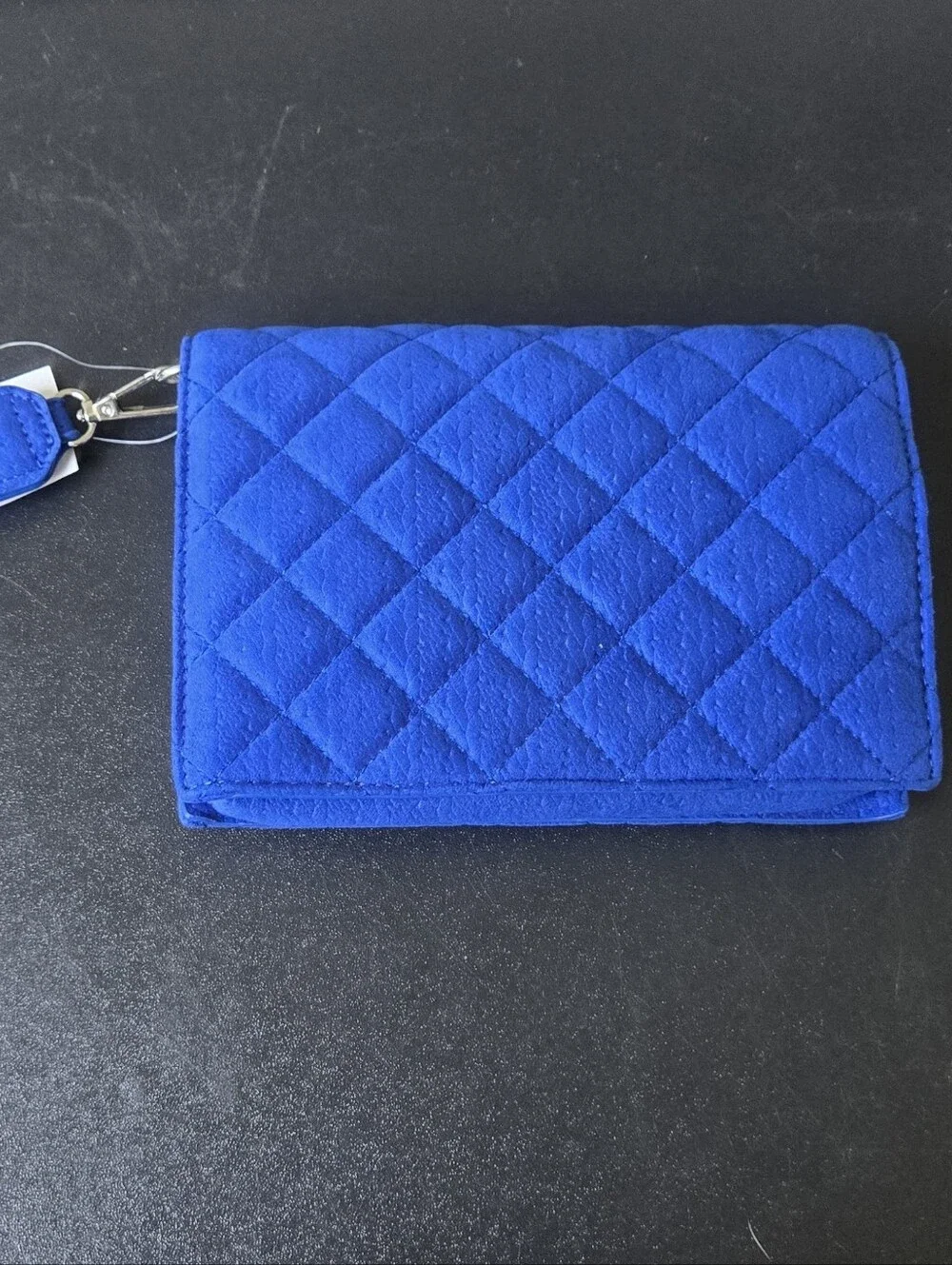 Cato Quilted Royal Blue Wristlet Clutch with Chain Strap